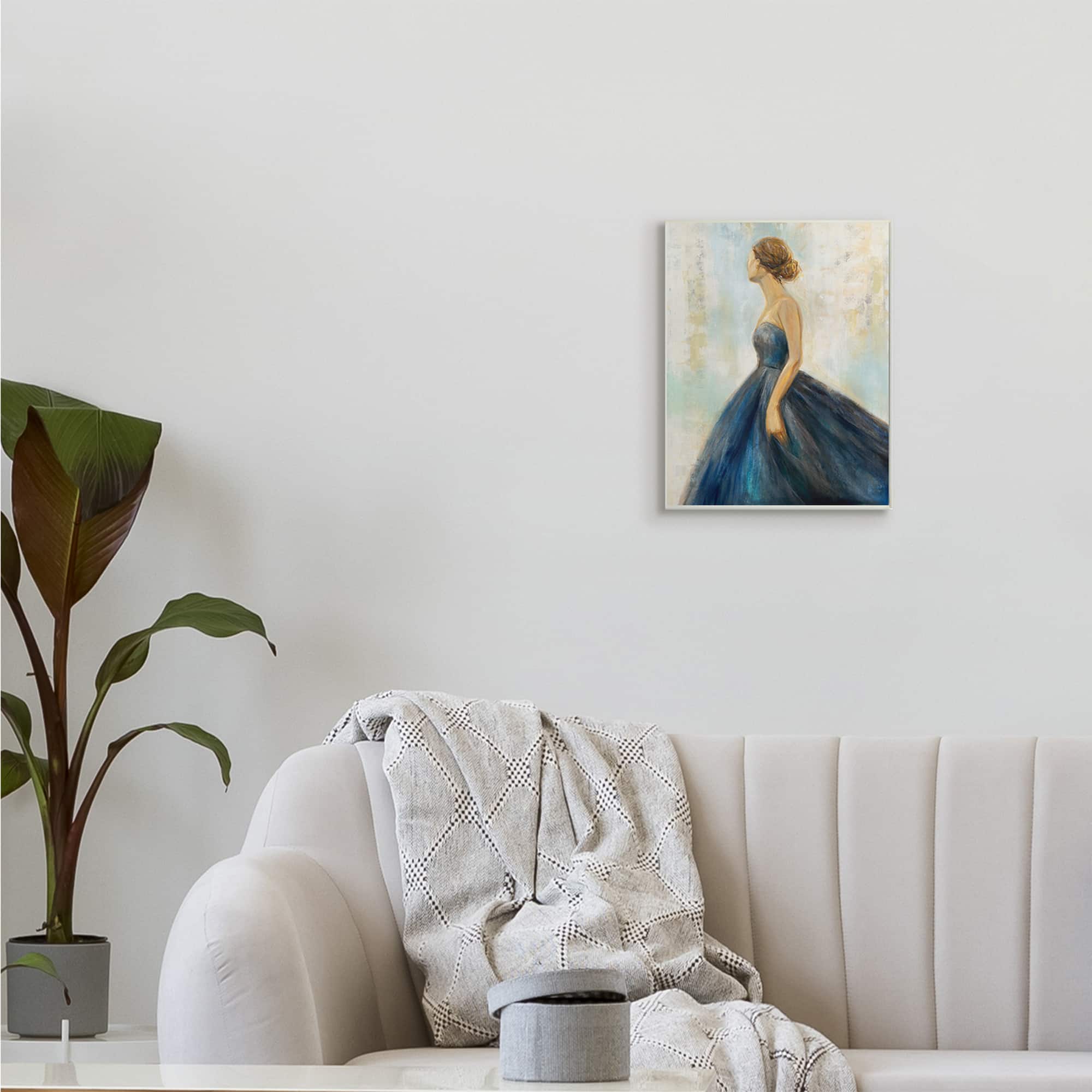 Stupell Industries Young Woman Blue Dress Soft Focus Wall Art
